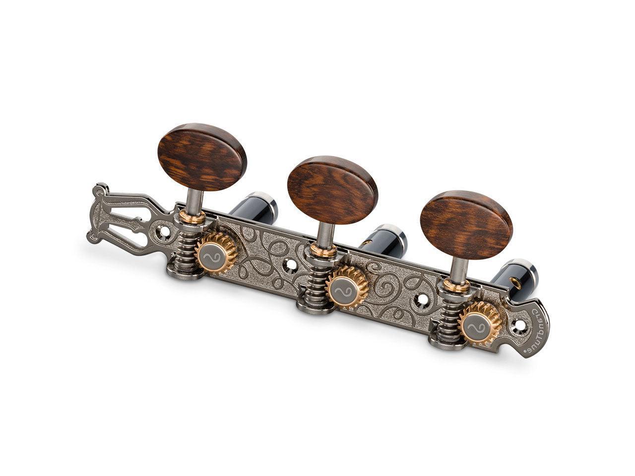 Schaller GrandTune Lyra Tuning Machines - Ruthenium / Snakewood / Black Deluxe - 10620663.66.41