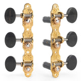 Sloane Classical Guitar Tuners with Ebony Knobs and Deco Baseplates