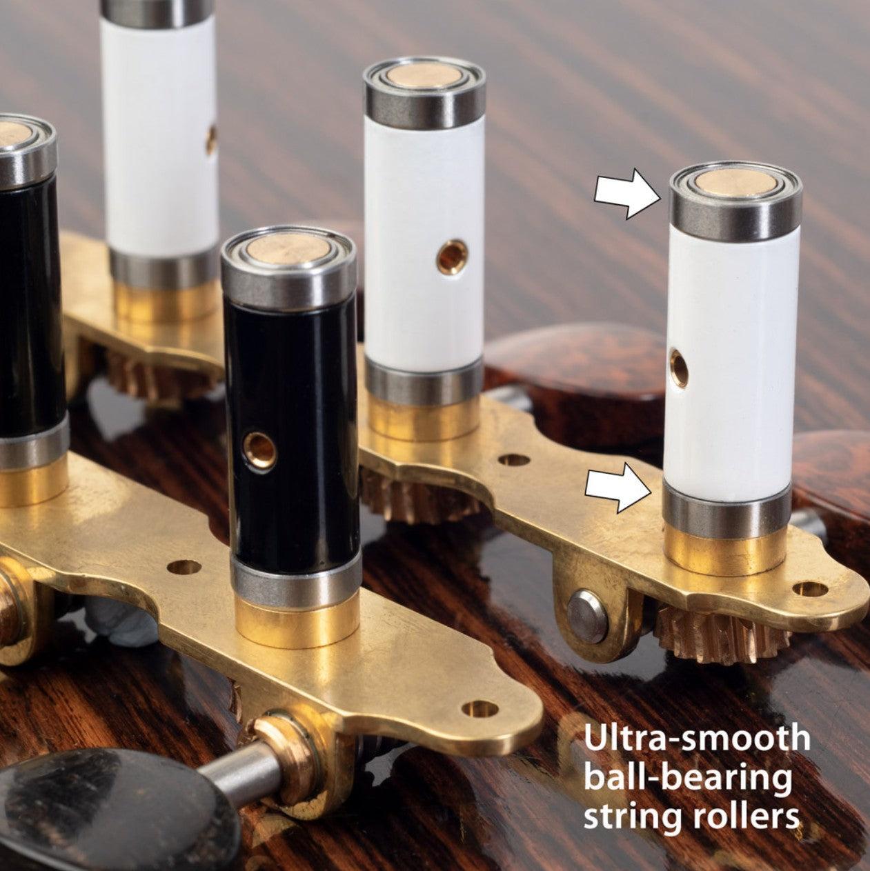 Sloane Classical Guitar Tuners with Snakewood Knobs and Deco Baseplates